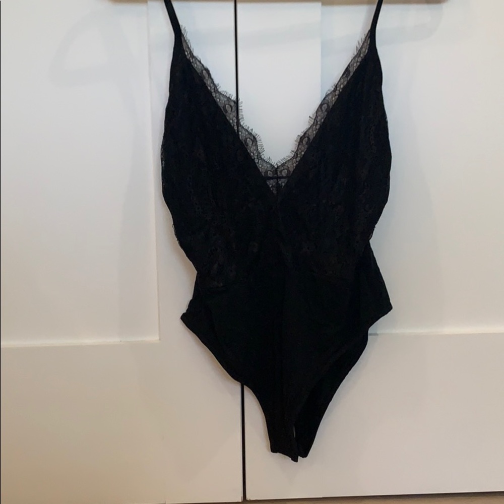 never worn!! Black Lace Superdown bodysuit